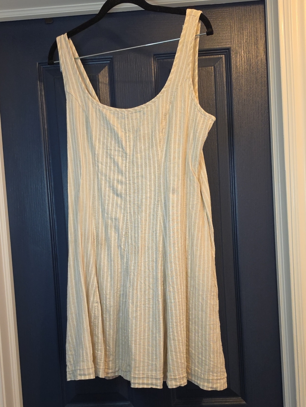 Universal Thread Cream Striped Sleeveless Mini Dress